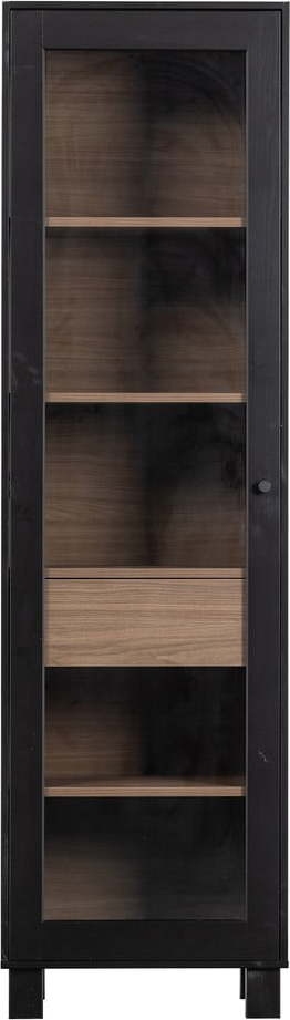 Černá vitrína z borovicového dřeva 57x200