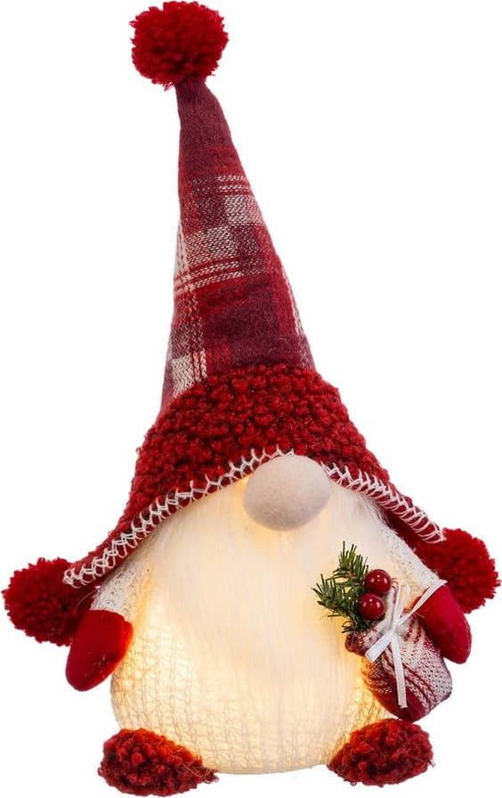 Červeno-bílá světelná dekorace s vánočním motivem Papa