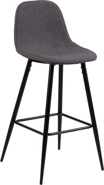 Sada 2 šedých barových židlí s kovovým