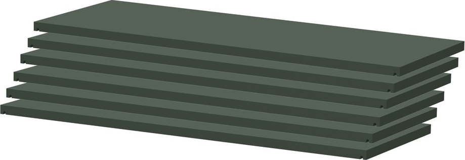Tmavě zelené modulární police 6 ks 82x2