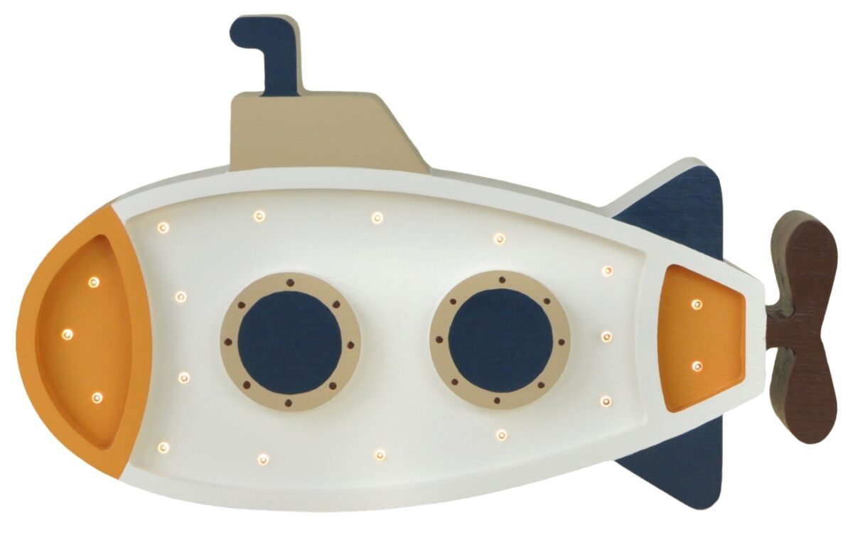 Peekaboo Bílá borovicová dětská LED lampa