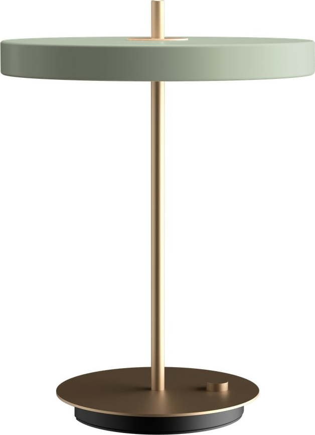 Světle zelená LED stmívatelná stolní lampa s kovovým stínidlem