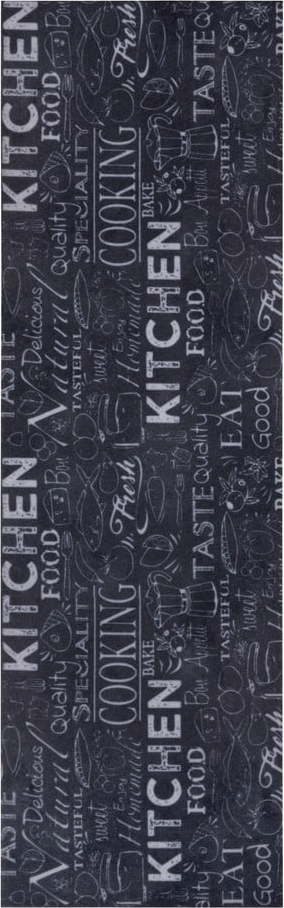 Černý koberec běhoun 50x150 cm Wild Kitchen