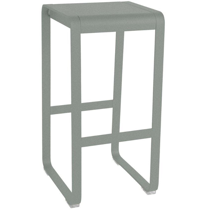 Popelově šedá hliníková zahradní barová židle
