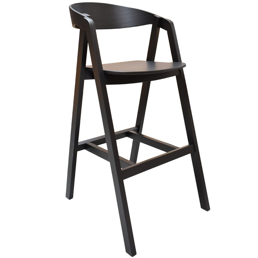FormWood Černá dubová barová židle