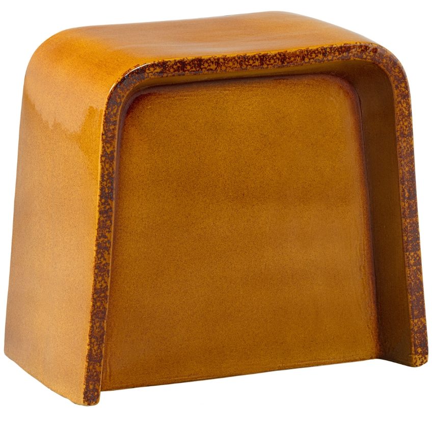 Hoorns Oranžový keramický odkládací stolek Fariba