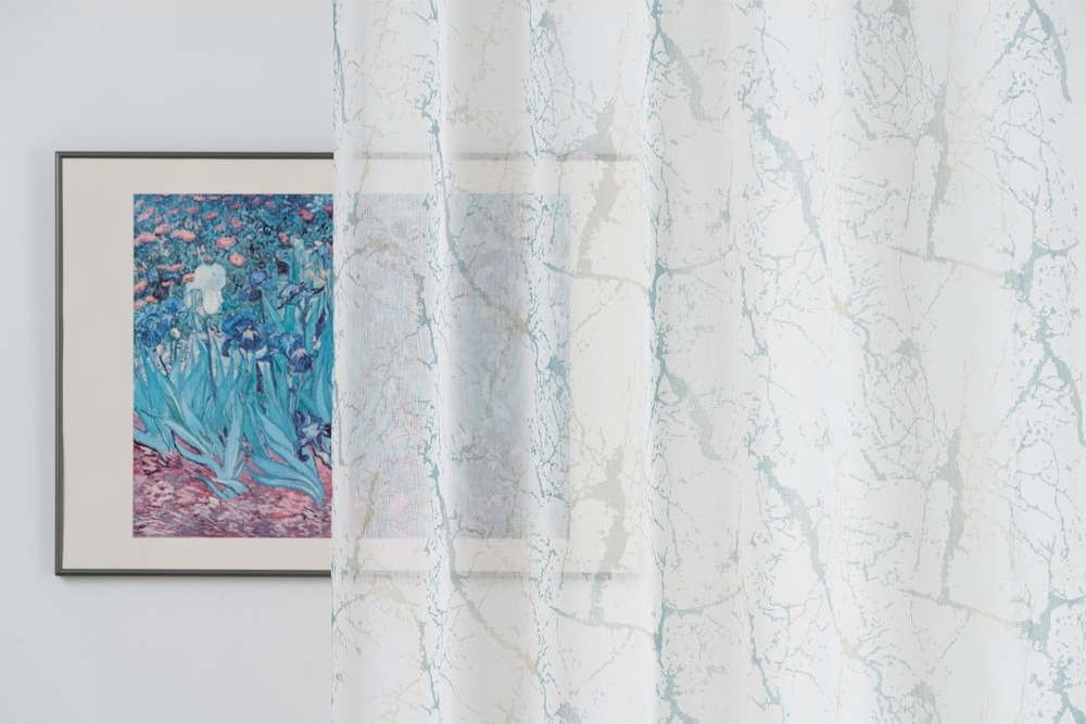 Krémovo-tyrkysová záclona 140x260 cm Mizar