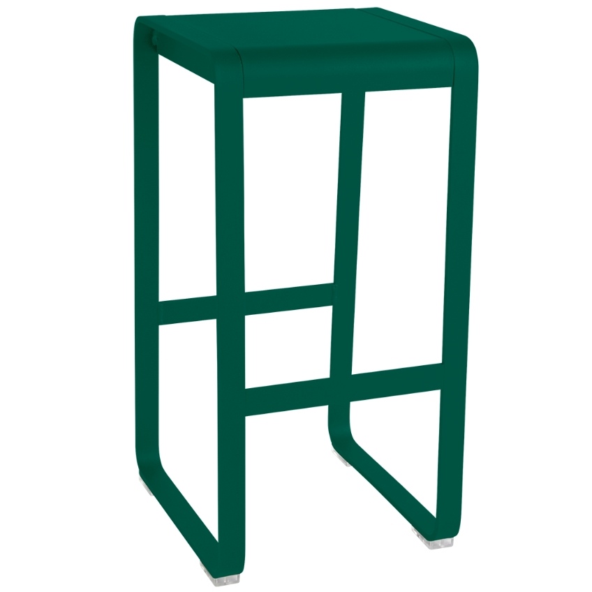 Tmavě zelená hliníková zahradní barová židle