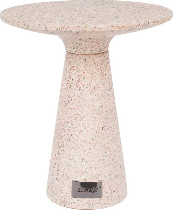 Růžový odkládací stolek vhodný do exteriéru Zuiver