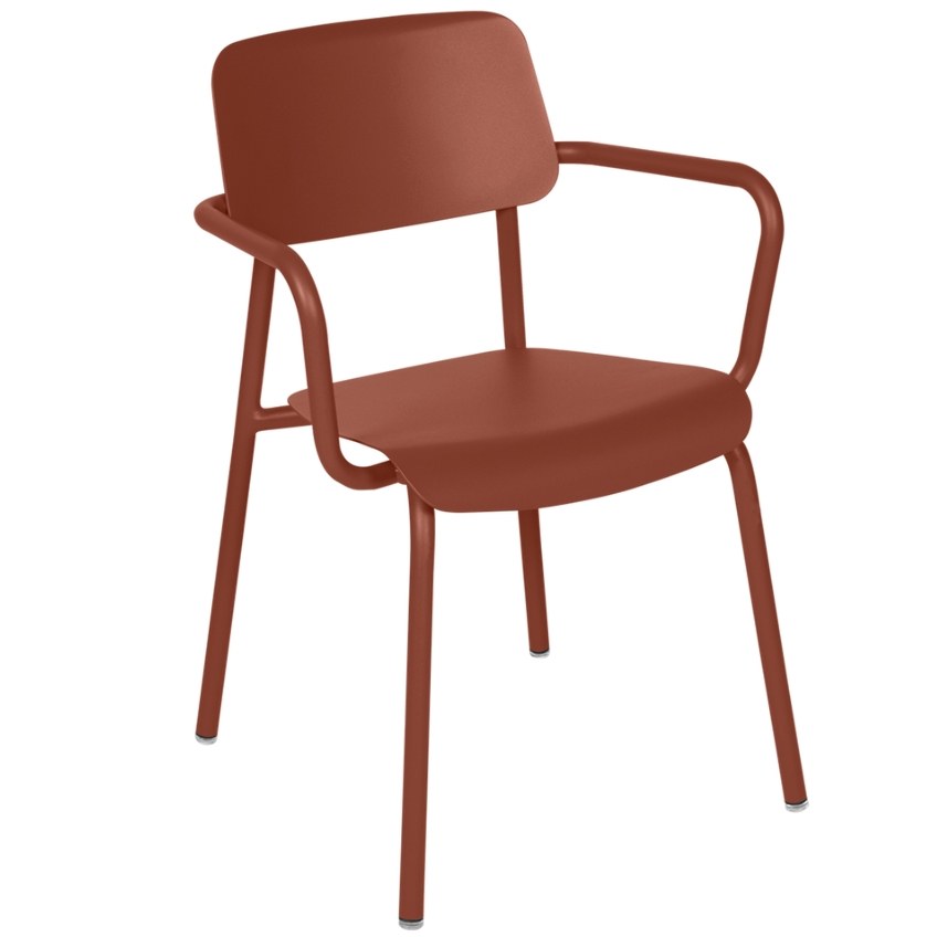 Zemitě červená hliníková zahradní židle Fermob