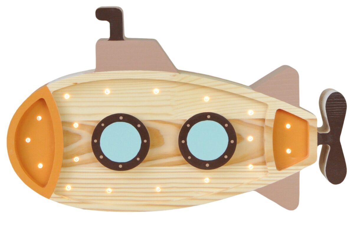 Peekaboo Barevná borovicová dětská LED lampa