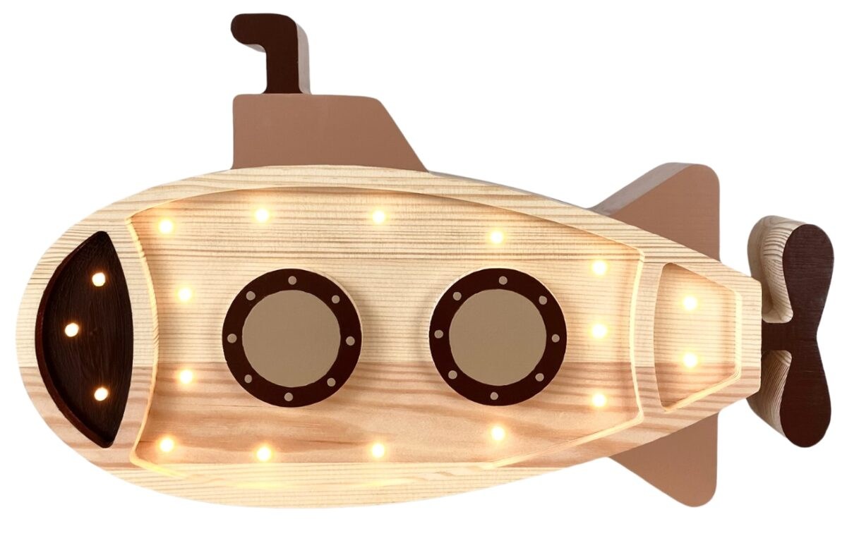 Peekaboo Barevná borovicová dětská LED lampa