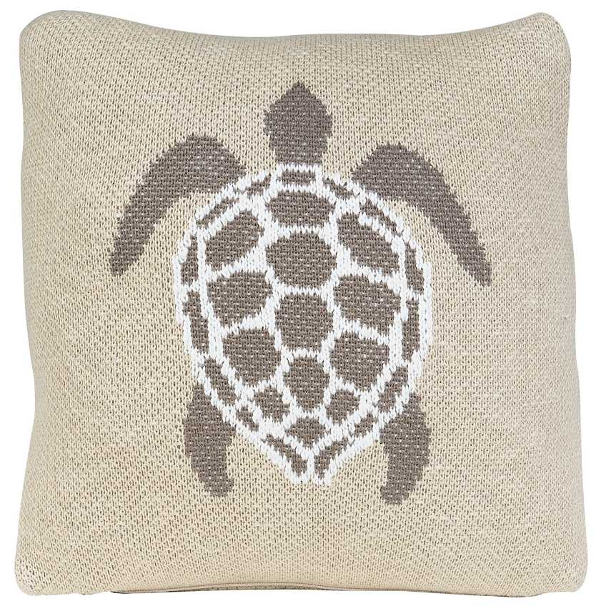 Béžový pletený dětský polštář Quax Turtle