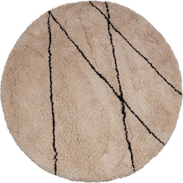 Béžový kulatý koberec ø 200 cm