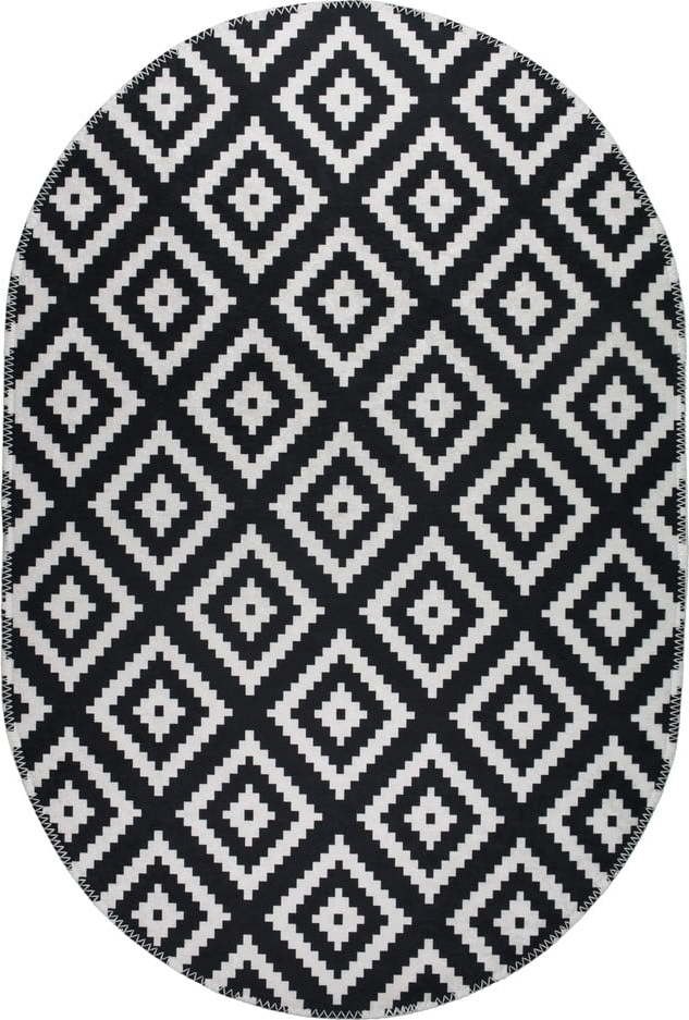 Černo-bílý pratelný koberec 160x230 cm