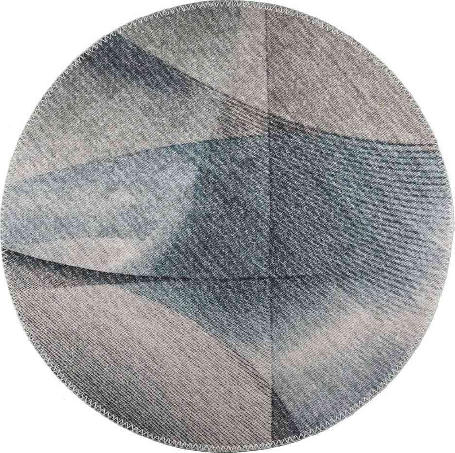 Světle šedý pratelný kulatý koberec ø