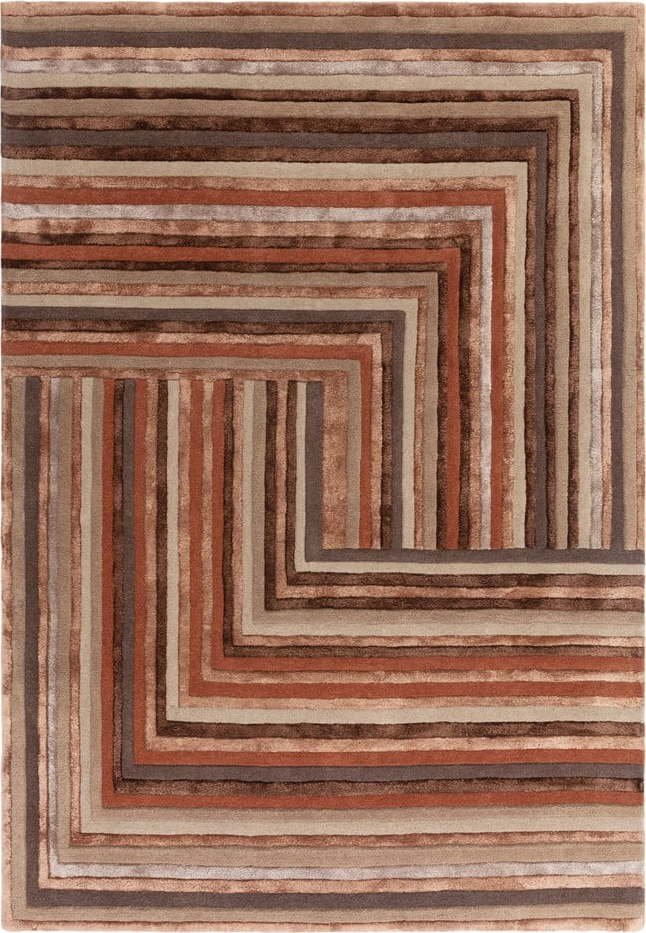 Vlněný koberec v cihlové barvě 200x300 cm