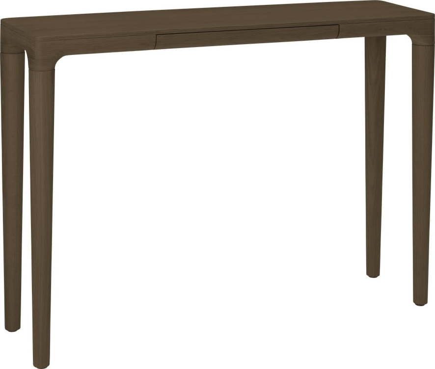 Hnědý konzolový stolek z dubového dřeva 12x110