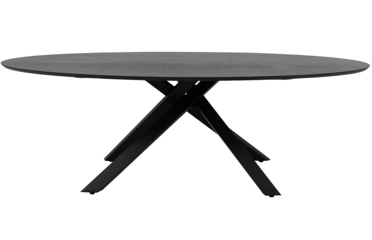Černý dřevěný oválný jídelní stůl Tenzo Cox