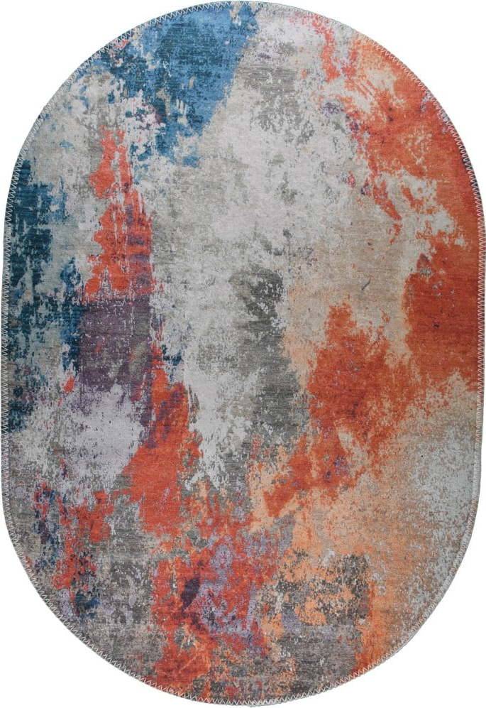 Modro-oranžový pratelný koberec 120x180 cm
