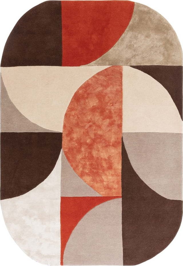 Vlněný koberec v cihlové barvě 160x230 cm
