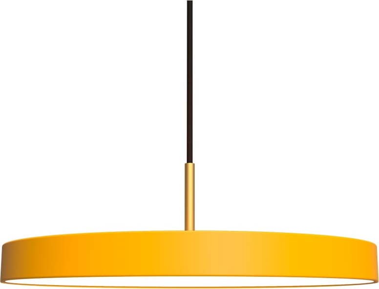Žluté LED závěsné svítidlo s kovovým stínidlem ø