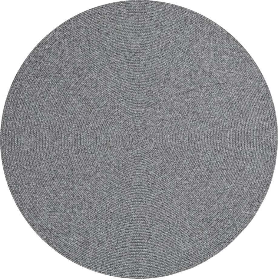 Šedý kulatý venkovní koberec ø 150
