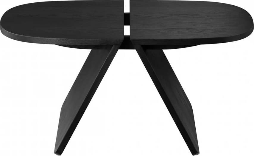 Černý konferenční stolek z dubového dřeva 43x80