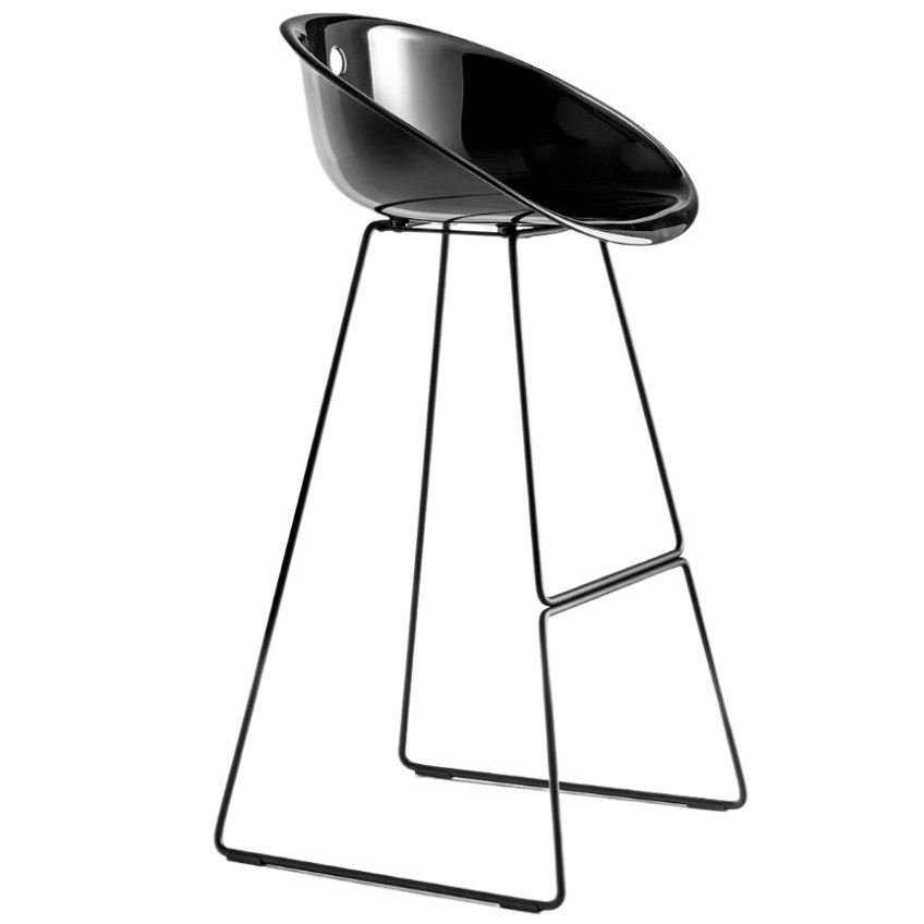 Pedrali Černá plastová barová židle Gliss