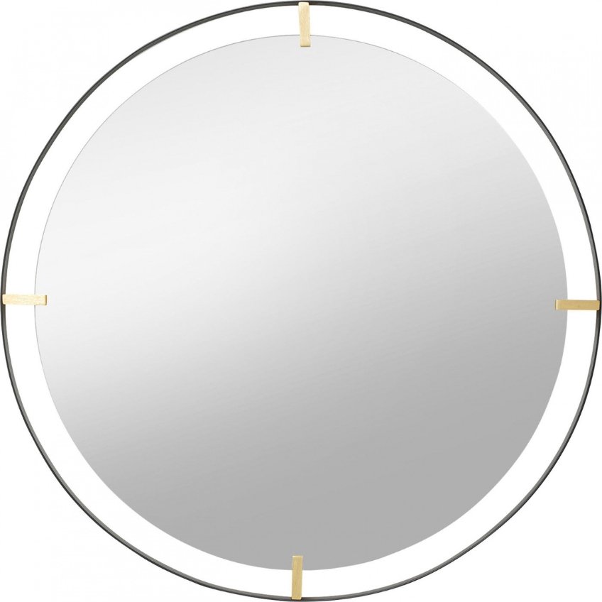 Kare Design Černo-zlaté kovové závěsné zrcadlo